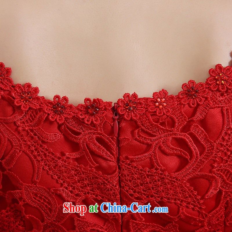 Bridal wedding dress toast clothing cheongsam dress spring and summer new 2015 red stylish lace beauty retro red XXL, Diane M Qi, shopping on the Internet