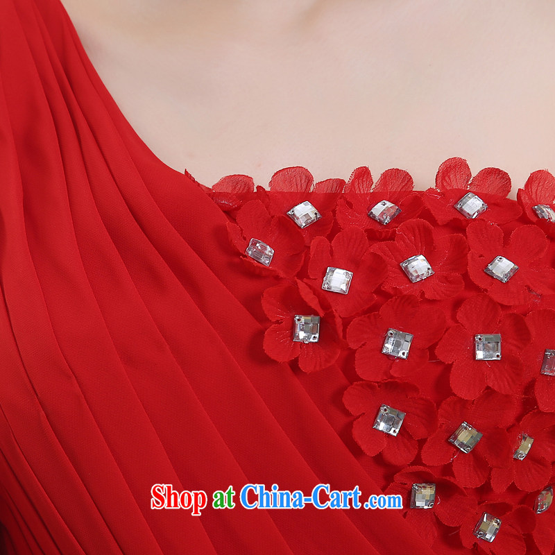 Summer 2015 single shoulder bridal wedding dresses bridesmaid dress red bows stage dress short red XXL, Diane M Ki, shopping on the Internet