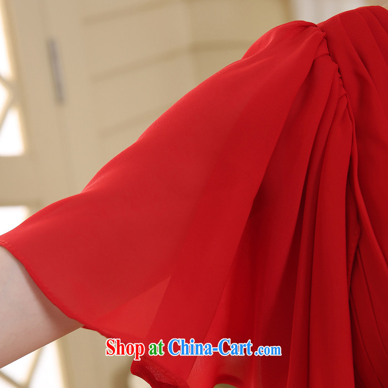 Summer 2015 single shoulder bridal wedding dresses bridesmaid dress red bows stage dress short red XXL, Diane M Ki, shopping on the Internet