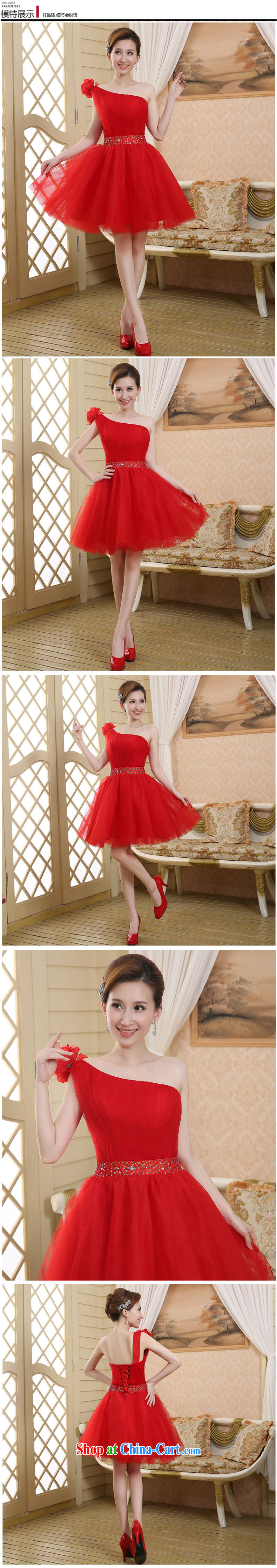 Evening Dress 2015 new Korean Red single shoulder short banquet spring and summer toast serving marriages and stylish bridesmaid female Red XXL pictures, price, brand platters! Elections are good character, the national distribution, so why buy now enjoy more preferential! Health