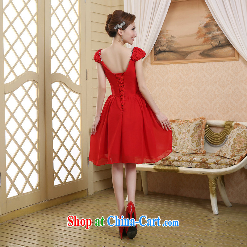 Bridal toast service 2015 New Red double-shoulder lace wedding dresses small short dress red XXL, Diane M-kay, shopping on the Internet