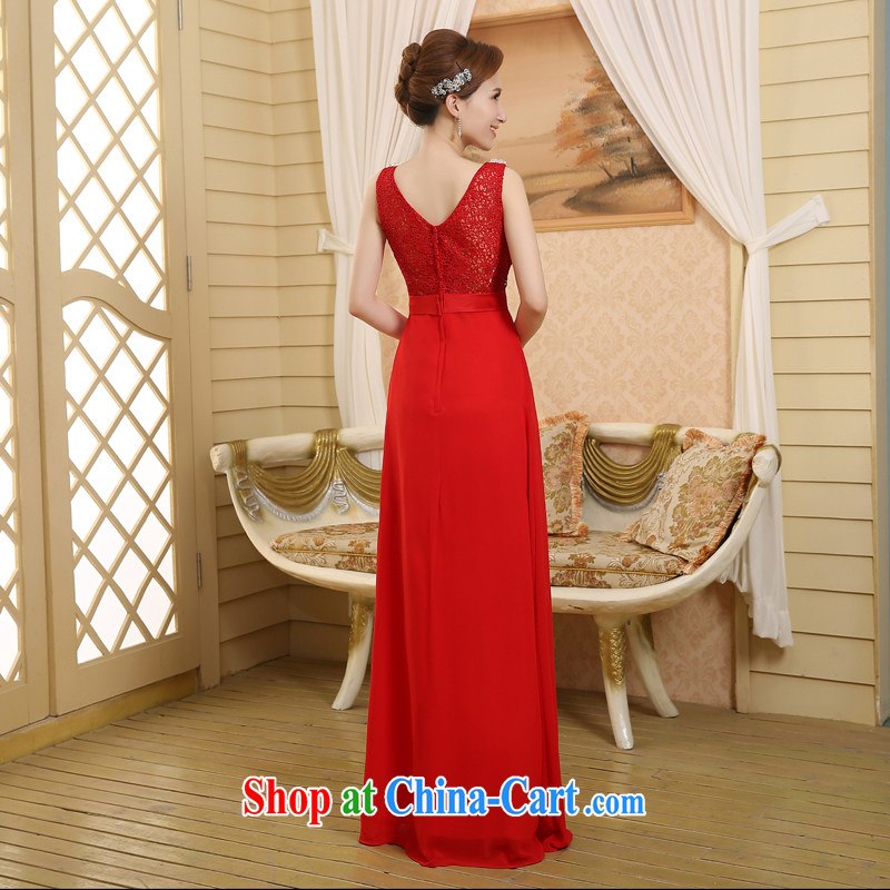 Evening Dress 2015 new bride wedding banquet toast clothing winter double-shoulder Korean Beauty moderator dress female long red red XXL, Diane M-kay, shopping on the Internet