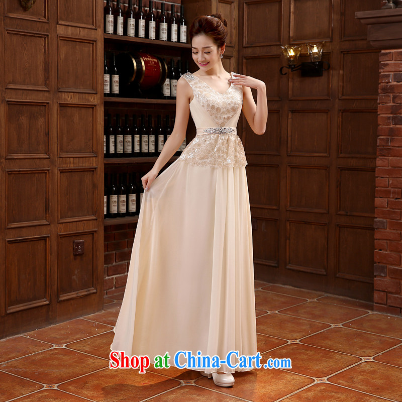 shoulders V for long evening dress bridesmaid dresses annual 2015 New Evening Dress bridal toast serving pink XXL, Diane M-kay, shopping on the Internet