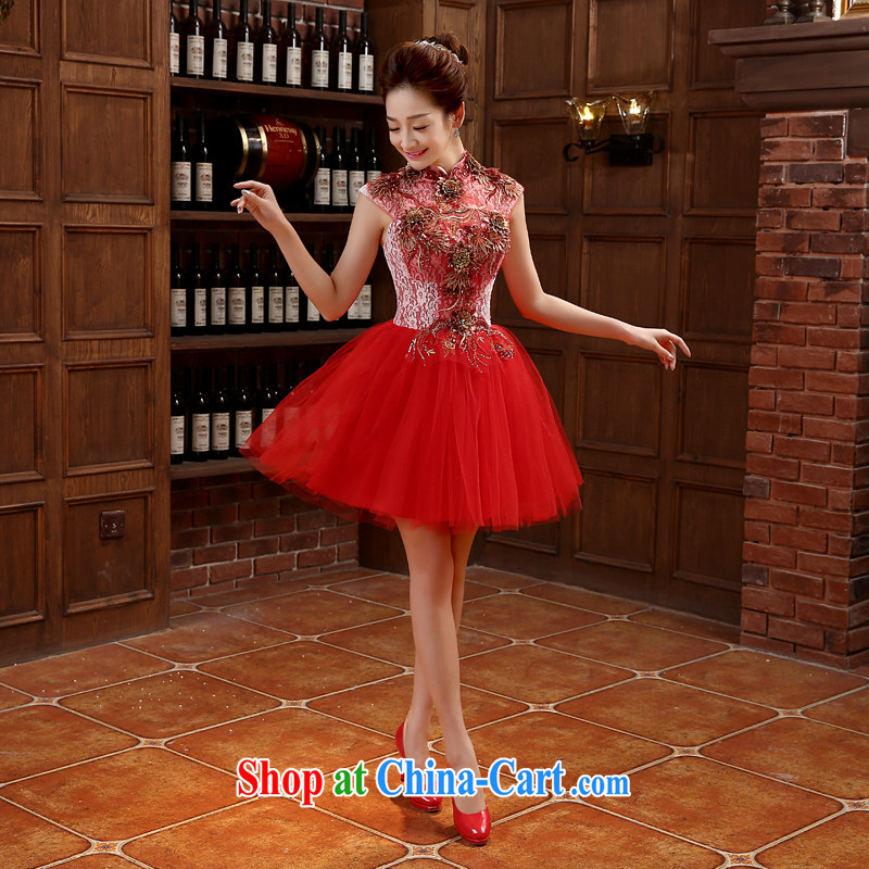 2015 new wedding dresses small short bridesmaid evening service annual conference moderator dresses serving toast Korean spring red XXL, Diane M Ki, shopping on the Internet