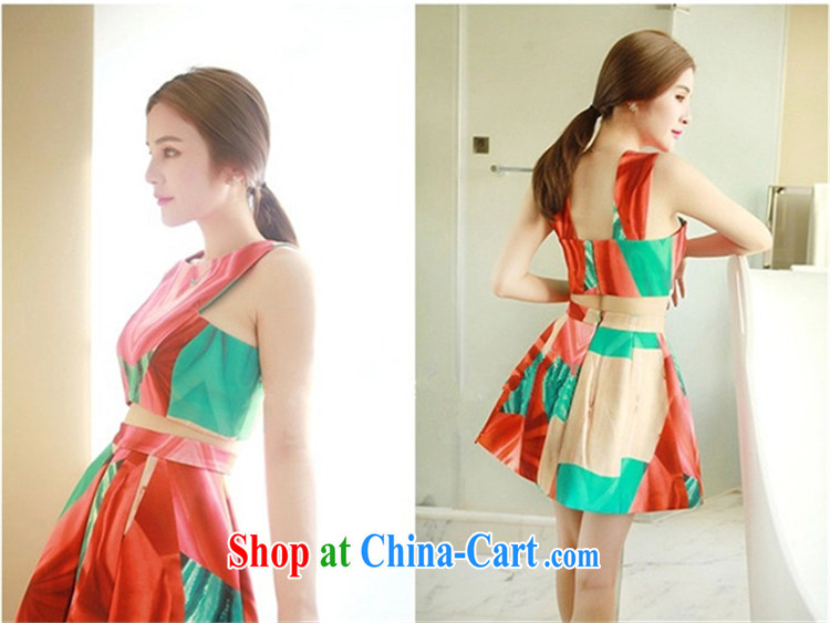 Abundant Ming European site big vest dress girl stamp high waist skirt body Kit 2015 summer New Picture Color M pictures, price, brand platters! Elections are good character, the national distribution, so why buy now enjoy more preferential! Health