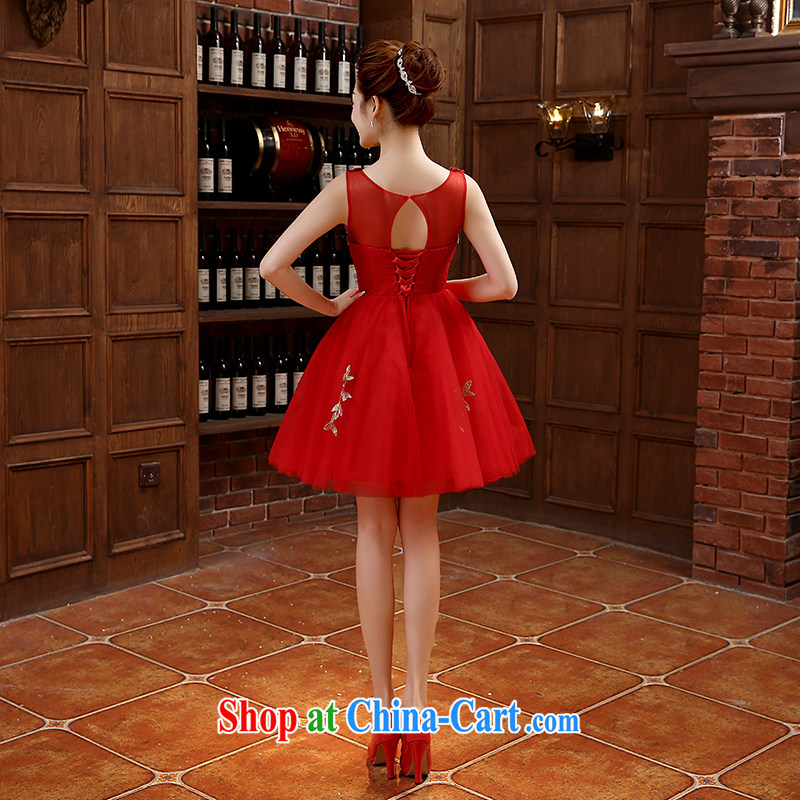 2015 toast serving short summer bridal wedding dress red shoulders V field for small dress dress short skirts Web red XL, Diane M-kay, shopping on the Internet