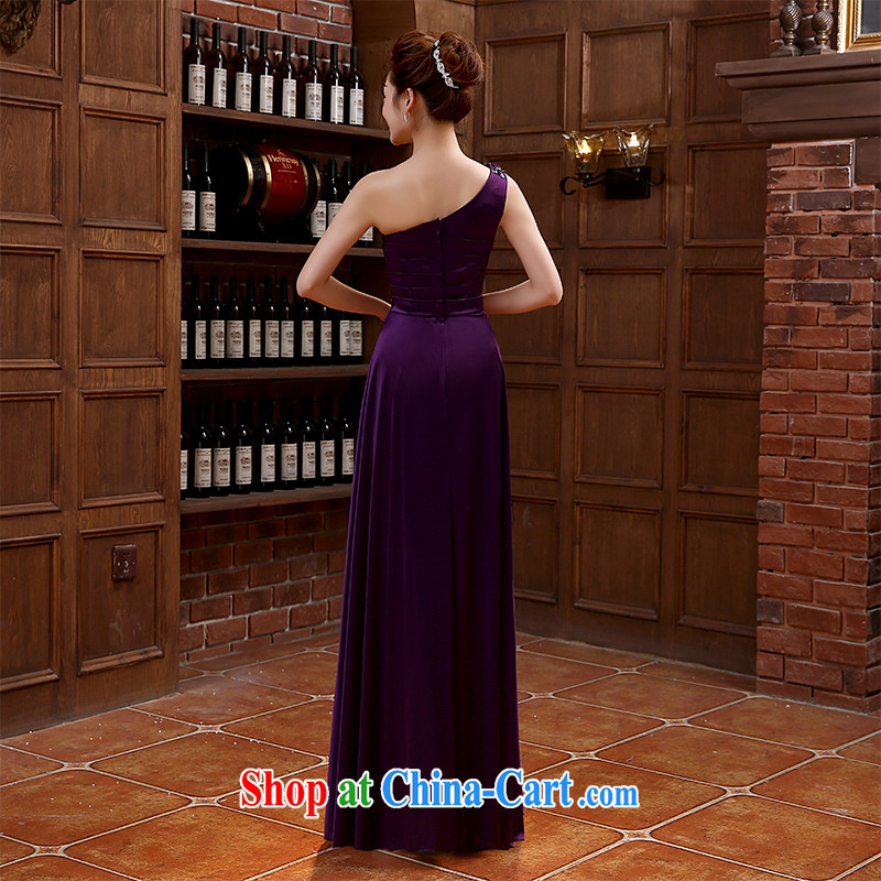 bridesmaid dress long skirt tie bows wedding Korean dresses silk snow woven beauty purple XXL, Diane M Ki, shopping on the Internet