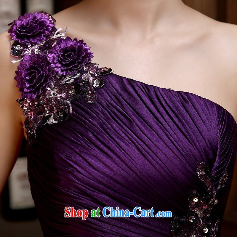 bridesmaid dress long skirt tie bows wedding Korean dresses silk snow woven beauty purple XXL, Diane M Ki, shopping on the Internet