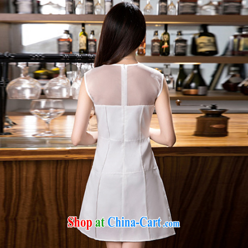 Mrs Rosanna Ure Kosovo (Woxi) 2015 summer dress graphics thin skirt in Korean female temperament dresses 9293 white L, Lucy (Woxi), shopping on the Internet