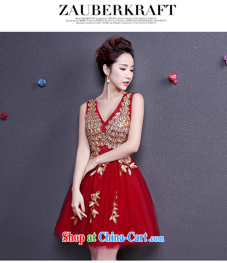 The woman bows Service Bridal Fashion 2015 Evening Dress short, cultivating graphics thin shoulders marriage wedding dresses spring and summer red wine red XL pictures, price, brand platters! Elections are good character, the national distribution, so why buy now enjoy more preferential! Health