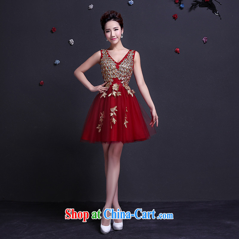 Dumping the married Yi bows Service Bridal Fashion 2015 Evening Dress short, cultivating graphics thin shoulders wedding wedding dresses spring and summer red wine red XL, dumping the married Yi, shopping on the Internet