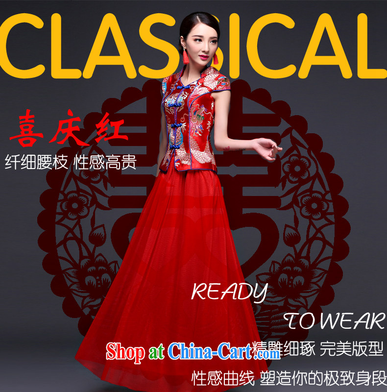 Snow Lotus bridal toast cheongsam spring/summer uniform toasting Chinese brides 2015 New Red entered marriage clothes outfit red S pictures, price, brand platters! Elections are good character, the national distribution, so why buy now enjoy more preferential! Health