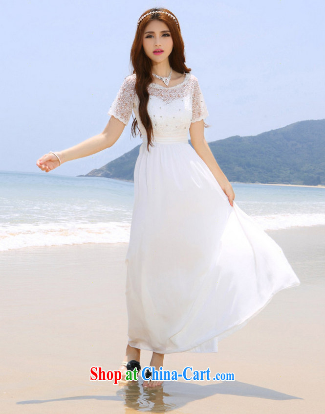 Flower Kawasaki 2015 spring and summer, lace nails Pearl inserts drill a field for the waist ladies dress beach skirt white pictures, price, brand platters! Elections are good character, the national distribution, so why buy now enjoy more preferential! Health