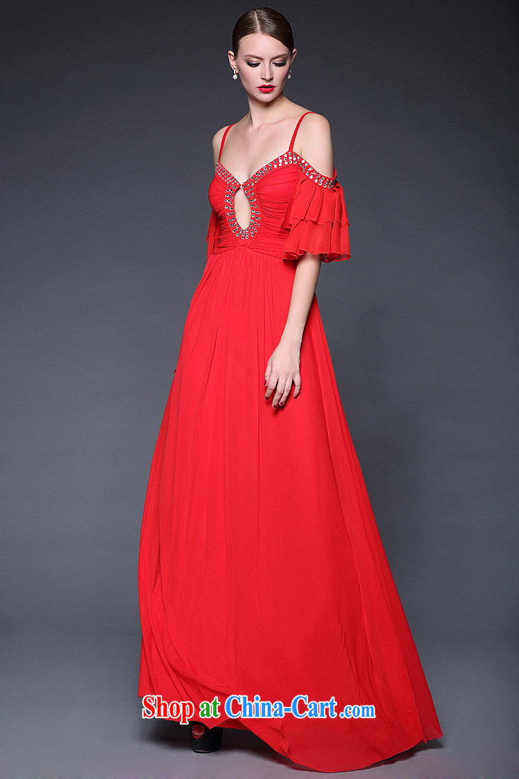 Blue rain butterfly * in accordance with the European site 2015 summer new bare shoulders nails Pearl strap long dress dresses W 5014 red are code pictures, price, brand platters! Elections are good character, the national distribution, so why buy now enjoy more preferential! Health