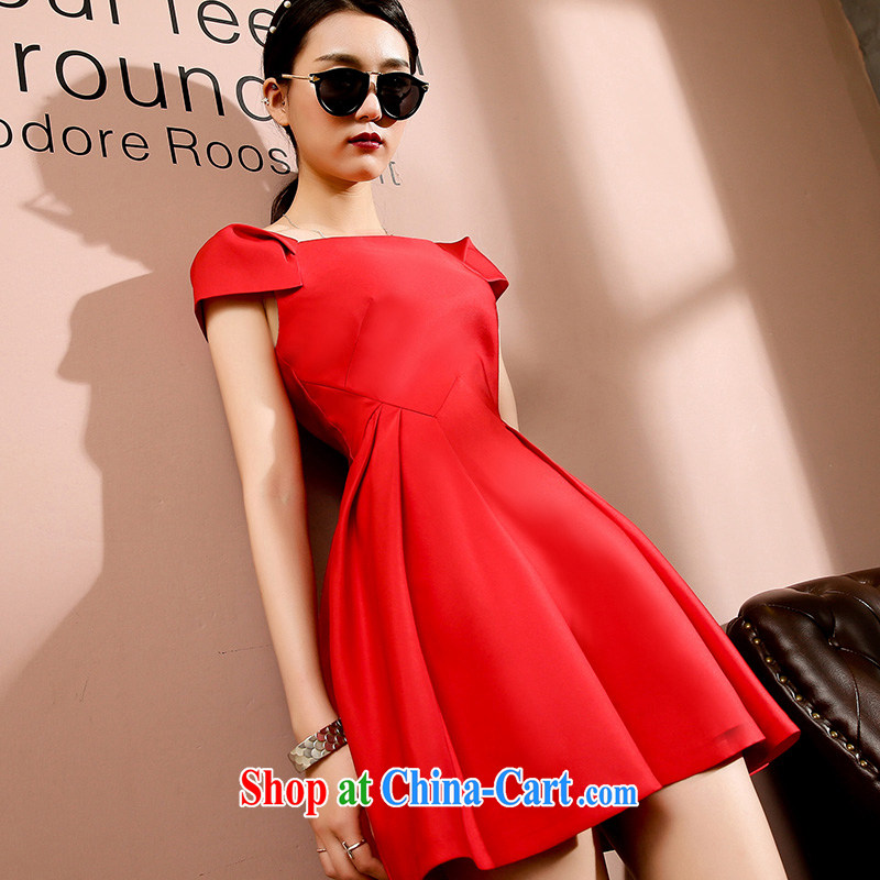 Feng Yi cotton trim 2015 new style red dress dresses Korean version a field for cultivating graphics thin retro dresses black M, Feng Yi cotton ornaments, shopping on the Internet