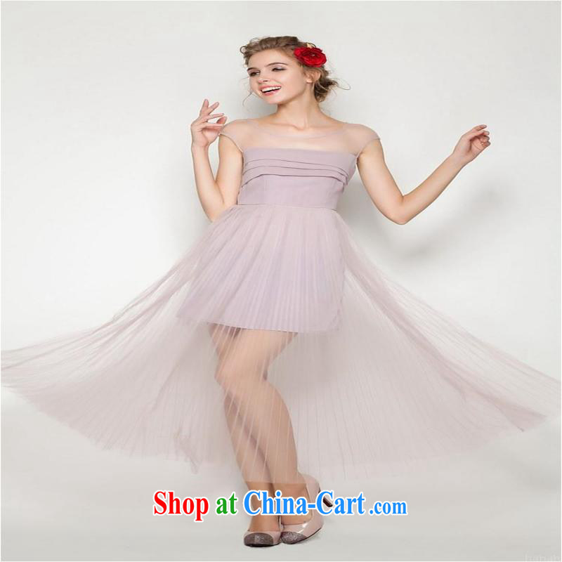 Feng Yi cotton trim 2015 new European and American name Yuan spring and summer beauty aura 100 hem skirts, small dress fairy dress pink L, Feng Yi cotton ornaments, shopping on the Internet