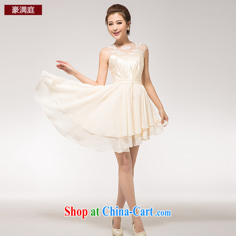 2015 Korean version of the new, small short dresses bridal wedding dresses dinner will lace bows bridesmaid dress short, champagne color other size will increase to 20, Ho full chamber, shopping on the Internet