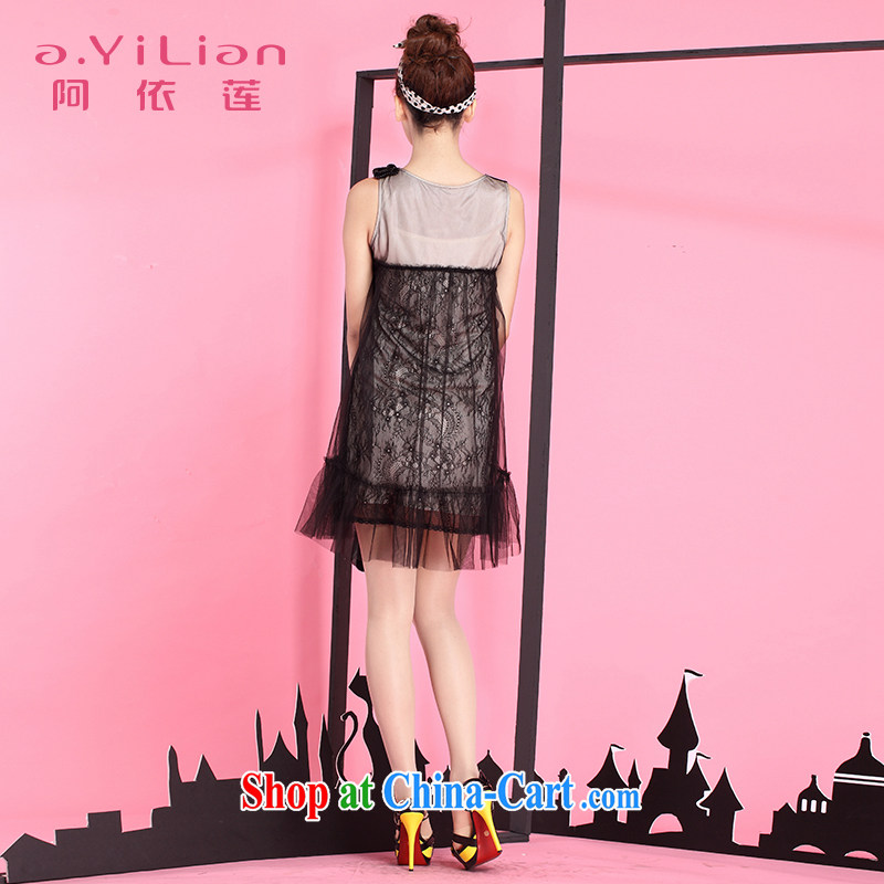 In accordance with the Hualien 2015 summer New College wind round-collar loose vest, short skirt lady Web yarn small gift skirts CZ 22180471 black XL, according to Lin (ayilian), shopping on the Internet