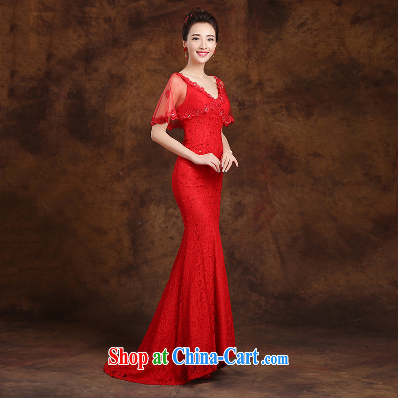 White first to approximately 2015 new toast served at Merlion beauty dress long marriages bows dress banquet red tailored to contact customer service, white first to about, online shopping