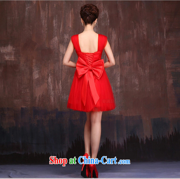 Ho full Chamber bridal wedding bridesmaid dress short tie-shoulders the wedding dress 2015 cultivating graphics thin toast serving red XL pictures, price, brand platters! Elections are good character, the national distribution, so why buy now enjoy more preferential! Health