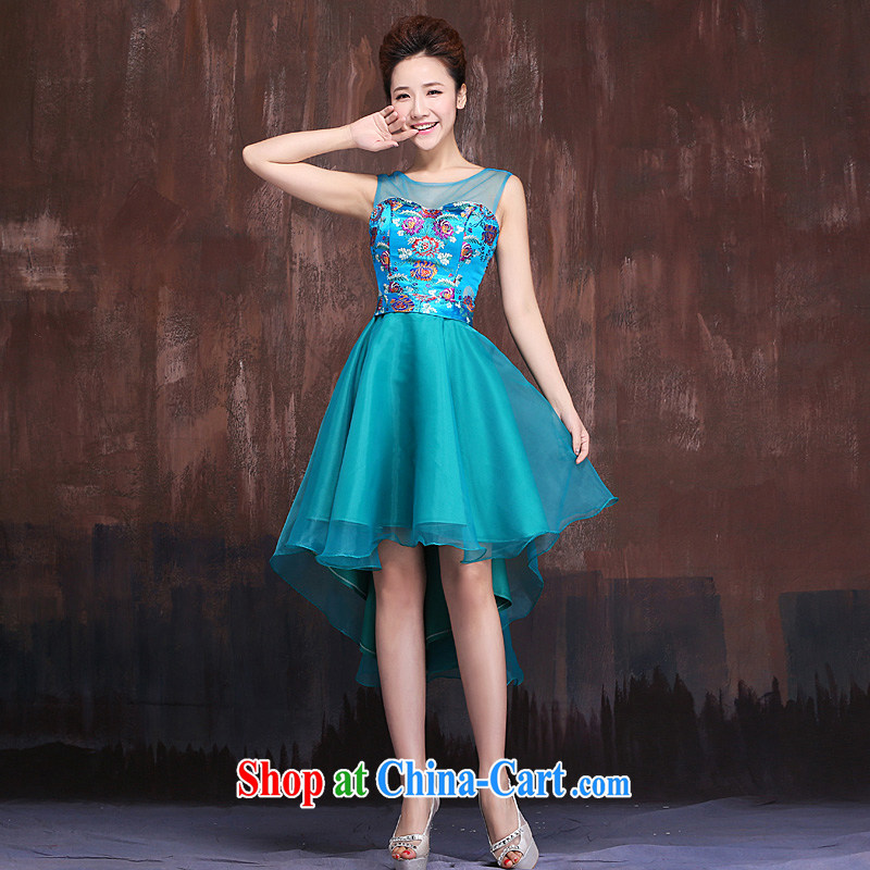 Ho full Chamber bridal dresses 2015 new marriage toast serving evening banquet style double-shoulder dress dresses girls blue M, Ho full chamber, shopping on the Internet