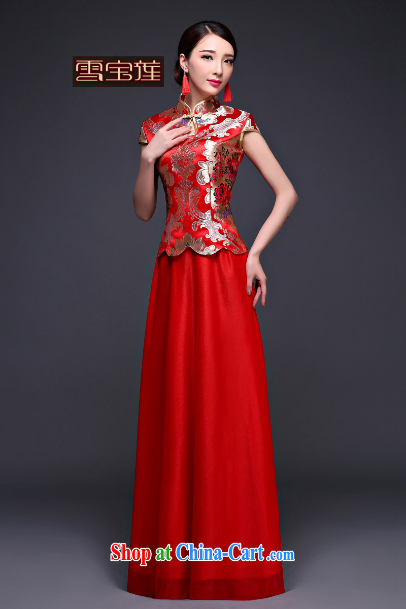 Snow Lotus bridal dresses bows dress uniform cloud, stylish new and improved summer, red long Chinese beauty textile flowers dress upscale wedding flag red M pictures, price, brand platters! Elections are good character, the national distribution, so why buy now enjoy more preferential! Health
