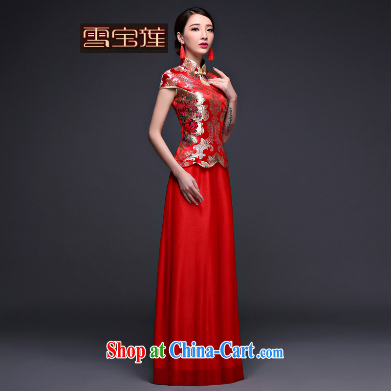 Snow Lotus bridal dresses bows dress uniform cloud, stylish new and improved, Mr Ronald ARCULLI red long, cultivating Chinese Textile the dress standard marriage flag red M, snow Lotus (XUEBAOLIAN), online shopping