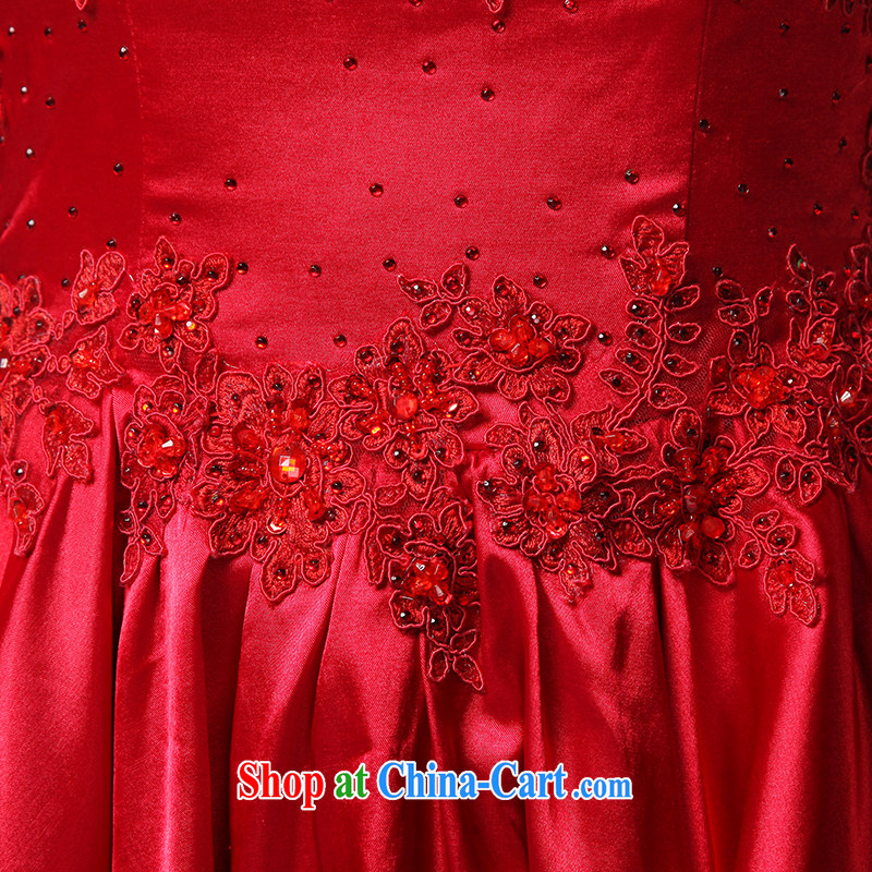 It is the JUSERE high-end wedding dresses 2015 new short, festive Red Cross Society of China won a dress transparent lace bows serving high quality fabric red tailored, by no means, and, shopping on the Internet