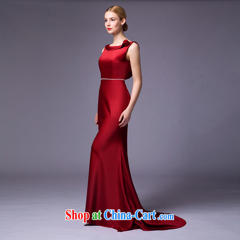 It is not the JUSERE high-end wedding dresses 2015 new festive Red Cross Society of China won a toast dress uniform high quality fabric wine red tailored, by no means, and, shopping on the Internet