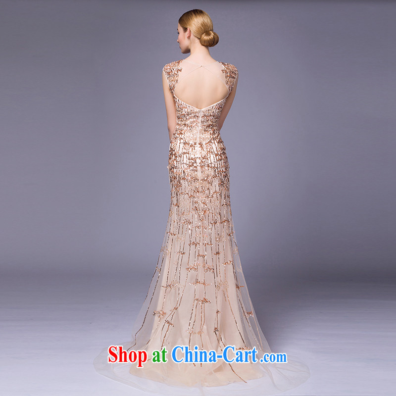 is by no means a JUSERE high-end wedding dresses 2015 New Name-yuan toast dress uniform high-end high quality fabric champagne color tailored, is by no means set, and shopping on the Internet
