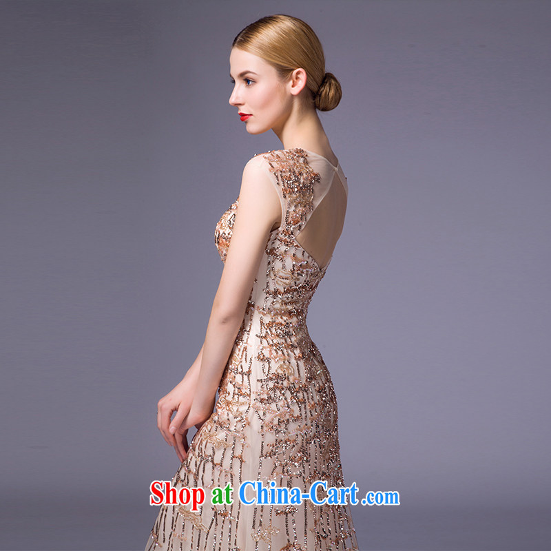 is by no means a JUSERE high-end wedding dresses 2015 New Name-yuan toast dress uniform high-end high quality fabric champagne color tailored, is by no means set, and shopping on the Internet