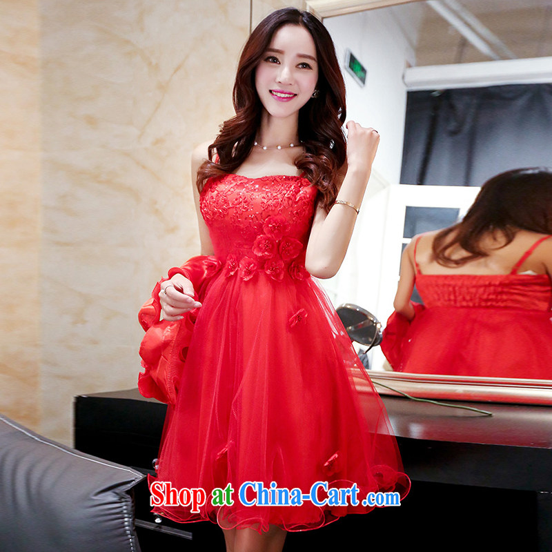 The Timorese Connie 2015 summer new lace hook flower bridal toast clothing dresses female Red XXXL, the Timorese Connie, shopping on the Internet
