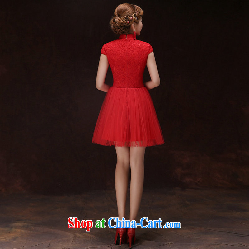 It is also optimized their swords into plowshares 2015 new wedding dresses bridal toast dinner red dress package shoulder short sleeves dress beauty marriage 6663 XS red XXL, optimize color Baik, shopping on the Internet