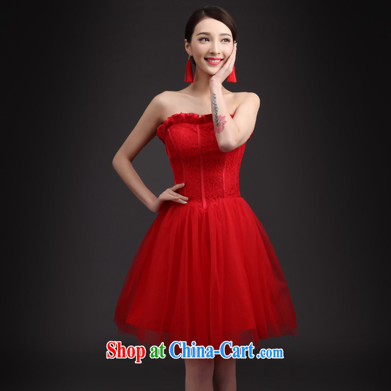 Martin Taylor 2015 short dress dresses lace a Field shoulder bridesmaid dresses small strap wedding bridal toast clothing summer red S, Taylor Martin (TAILEMARTIN), online shopping