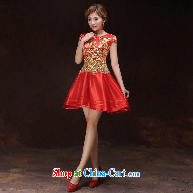 There are optimized color Kingfisher Korean wedding dresses evening dress, long, double-shoulder bridesmaid bridal wedding dress moderator dress XS 6884 red XXL, yet also optimize their swords into plowshares, and shopping on the Internet