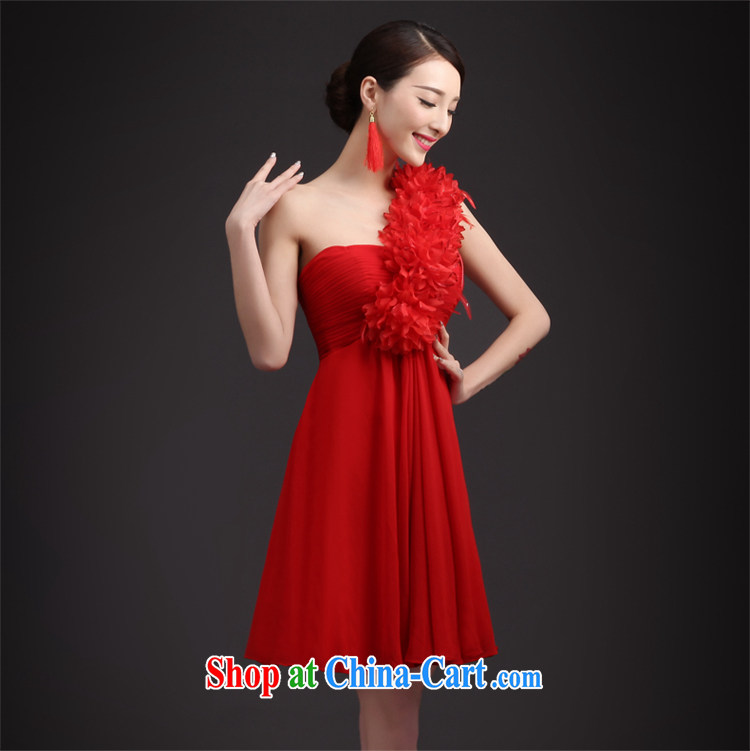 Martin Taylor 2015 small dress dresses spring and summer Korean single shoulder red bridal bridesmaid wedding graduation short skirt dress champagne color XXL pictures, price, brand platters! Elections are good character, the national distribution, so why buy now enjoy more preferential! Health