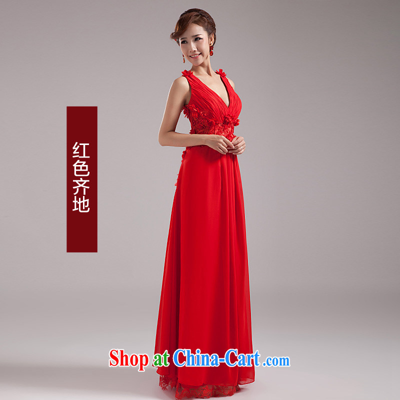 2015 new bride toast clothing dress long red annual marriage dress exposed the dresses female dark red with XL, Ho full chamber, and shopping on the Internet