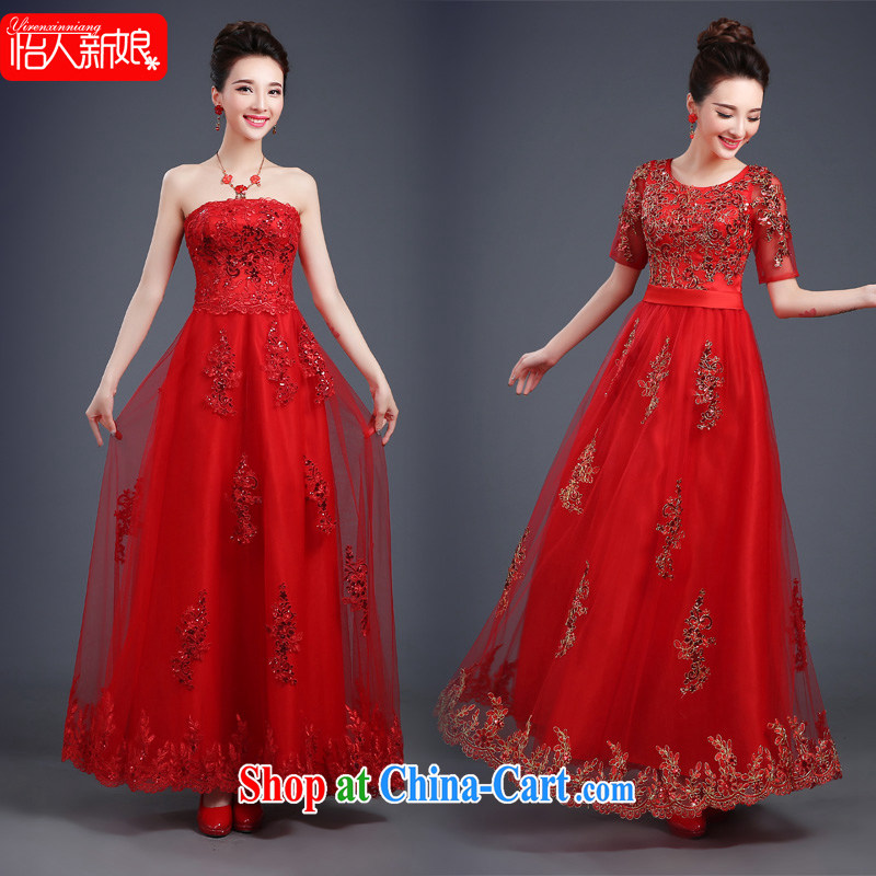 Toasting Service Bridal Fashion 2015 new summer red marriage duration, chest bare shoulders cuff toast wedding dress pleasant bride A XXL paragraph, pleasant bride, shopping on the Internet