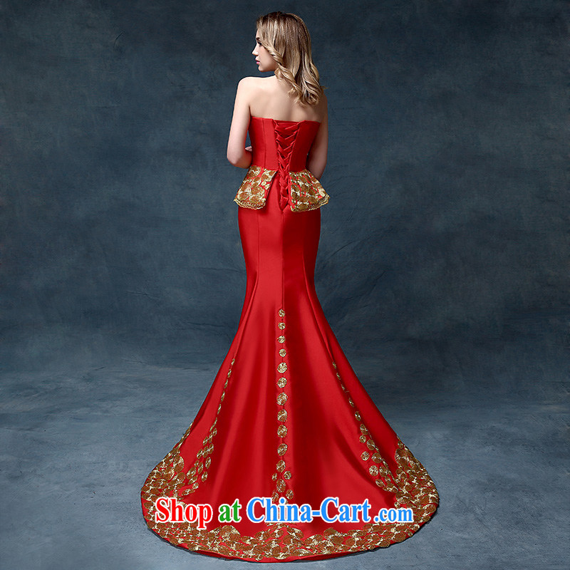 According to Lin Sa 2015 New Evening Dress China wind marriages served toast at Merlion beauty dress uniforms are red, in accordance with Elizabeth Lin, shopping on the Internet