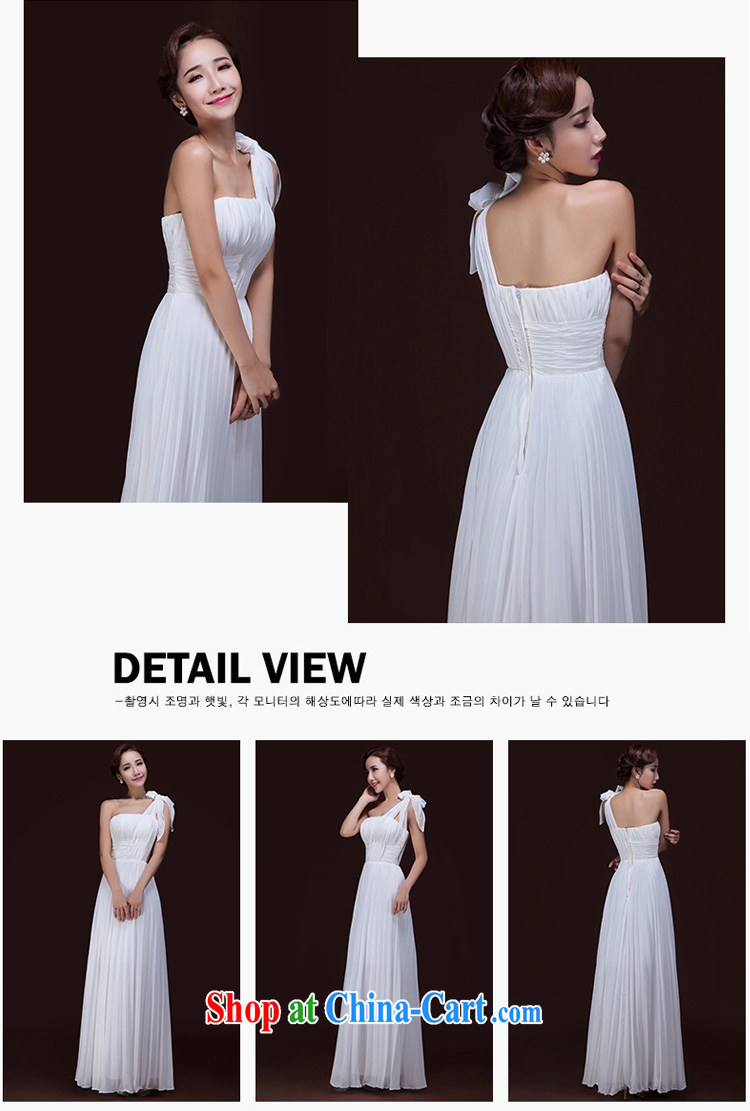 Ho full Chamber 2015 new bride bridesmaid wedding dress wedding toast serving long single shoulder bow tie dress white M pictures, price, brand platters! Elections are good character, the national distribution, so why buy now enjoy more preferential! Health