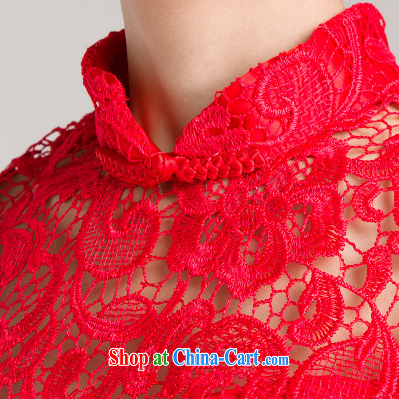 Ho full Chamber 2015 new marriages served toast red short wedding lace cheongsam dress short-sleeved red XL, Ho full chamber, shopping on the Internet