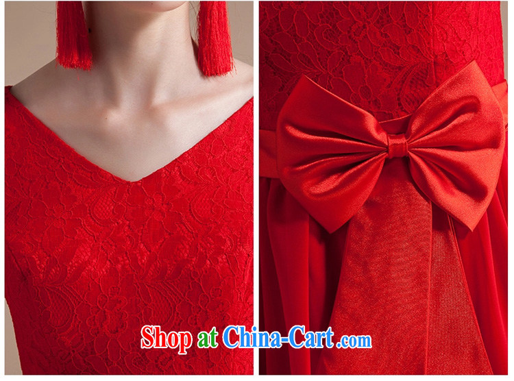 Ho full Chamber bridesmaid dress short bow-tie Openwork lace bridal wedding dresses toast 2015 spring new red XL pictures, price, brand platters! Elections are good character, the national distribution, so why buy now enjoy more preferential! Health