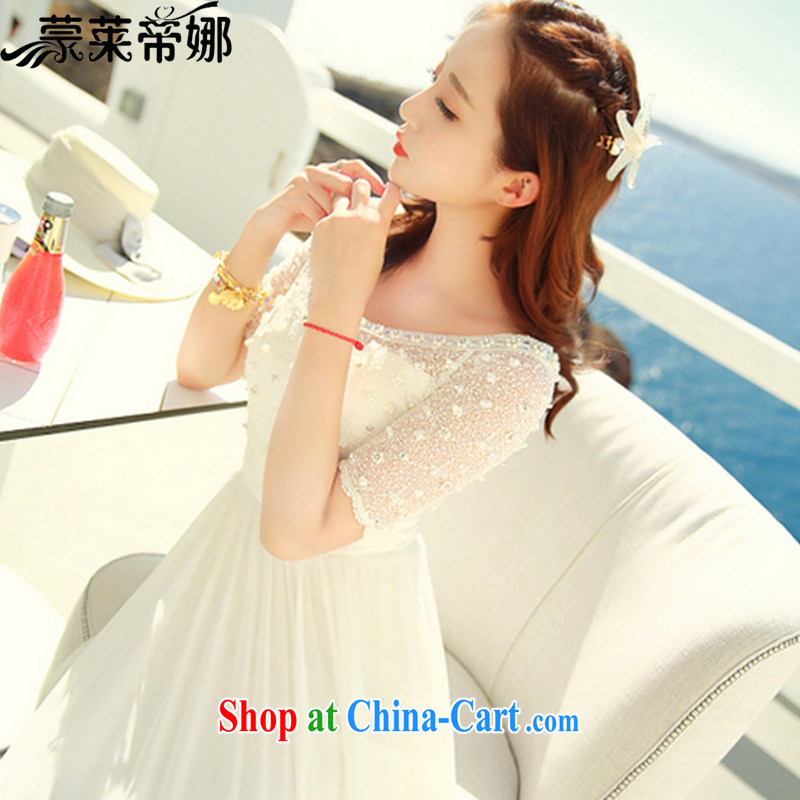 Tony Blair, in Dili, summer 2015 new dress string nails Pearl lace snow-woven dresses summer bohemian long skirt beach resort beach skirt 6030 white M, Tony Blair, in Dili, and, shopping on the Internet