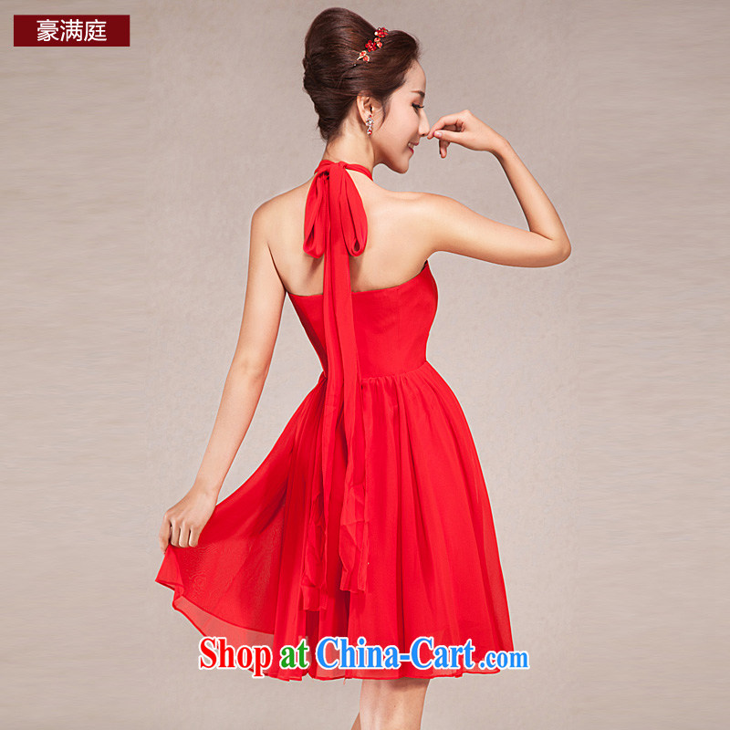 Spring 2015 Korean version is too short, Evening Dress bridesmaid dress bridal toast serving Princess small dress red XL, Ho full chamber, online shopping