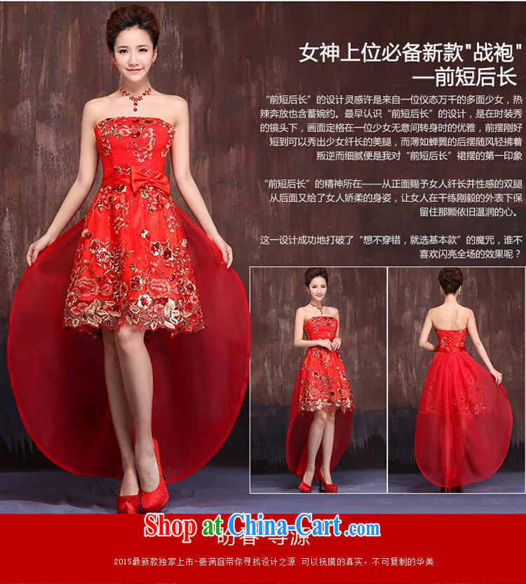 Ho full Chamber 2015 new front short long strap dress wedding dresses bridal dresses red short bows serving red XL pictures, price, brand platters! Elections are good character, the national distribution, so why buy now enjoy more preferential! Health