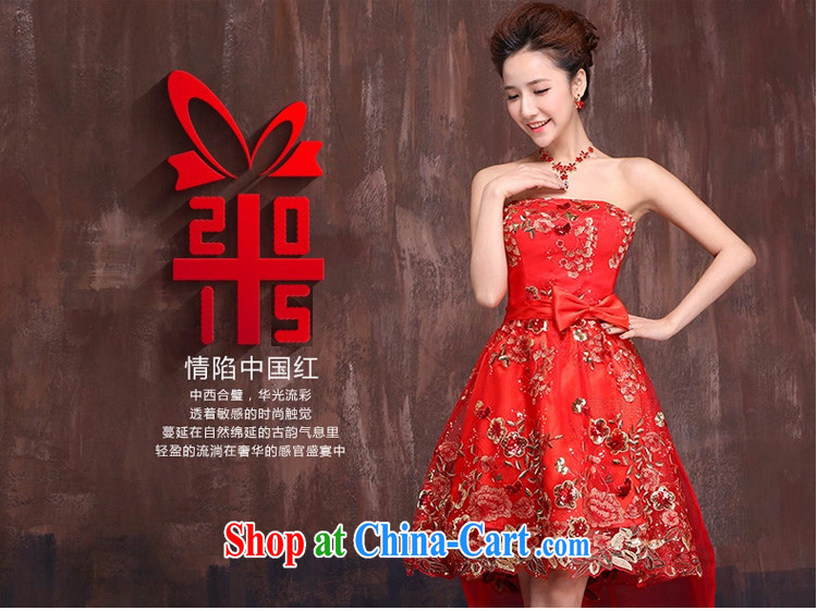Ho full Chamber 2015 new front short long strap dress wedding dresses bridal dresses red short bows serving red XL pictures, price, brand platters! Elections are good character, the national distribution, so why buy now enjoy more preferential! Health