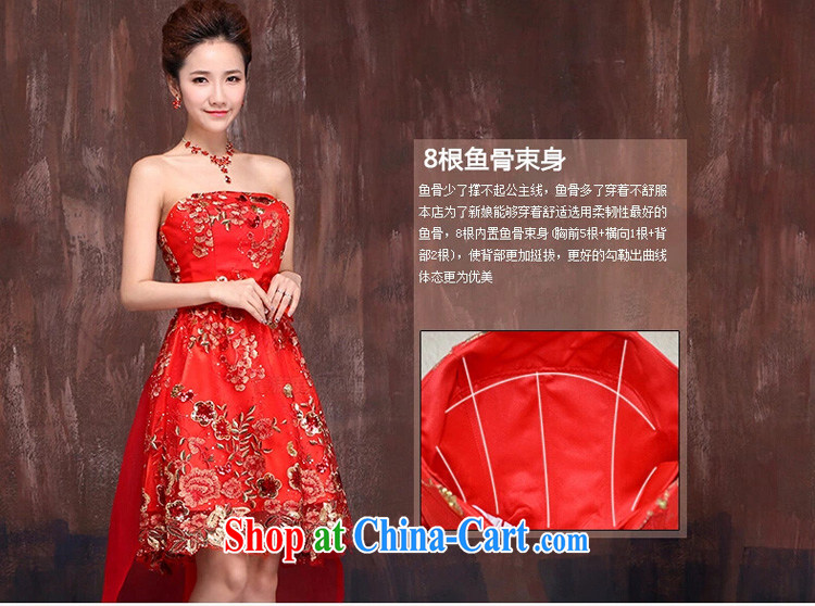 Ho full Chamber 2015 new front short long strap dress wedding dresses bridal dresses red short bows serving red XL pictures, price, brand platters! Elections are good character, the national distribution, so why buy now enjoy more preferential! Health