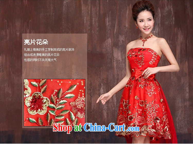 Ho full Chamber 2015 new front short long strap dress wedding dresses bridal dresses red short bows serving red XL pictures, price, brand platters! Elections are good character, the national distribution, so why buy now enjoy more preferential! Health