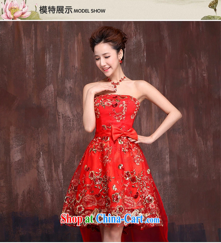 Ho full Chamber 2015 new front short long strap dress wedding dresses bridal dresses red short bows serving red XL pictures, price, brand platters! Elections are good character, the national distribution, so why buy now enjoy more preferential! Health