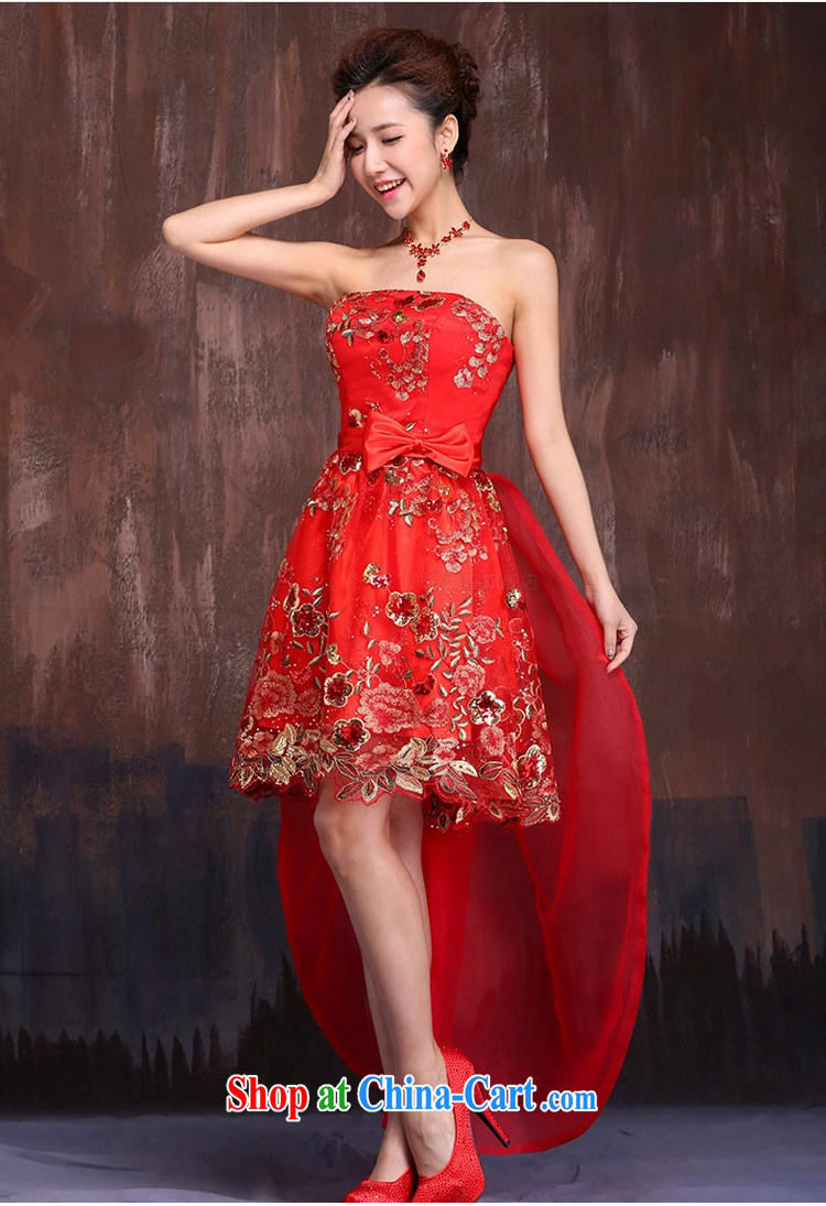 Ho full Chamber 2015 new front short long strap dress wedding dresses bridal dresses red short bows serving red XL pictures, price, brand platters! Elections are good character, the national distribution, so why buy now enjoy more preferential! Health